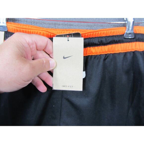 NIKE WNBA Basketball Shorts Mens Small Dri Fit Pull On Drawstring Black Orange - Picture 6 of 13
